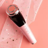 Masajeador facial con frío y calor antiarrugas rosa