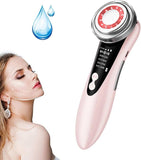 Masajeador facial con frío y calor antiarrugas rosa